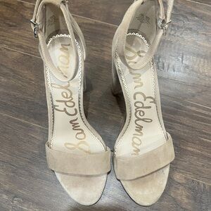 Sam Edelman Taupe Suede Heels - Yaro